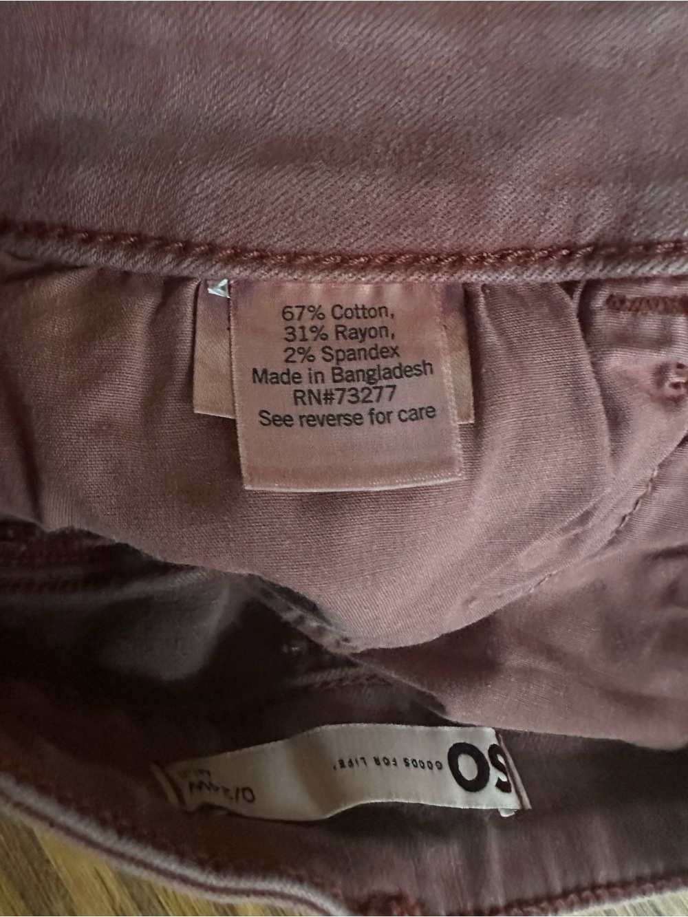 SO Orange/Pink Rolled Hem Jean Shorts - Size 0 - Picture 6 of 8